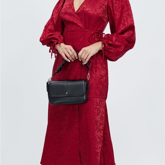 Atmos&Here wrap jacquard satin midi dress size 12 - Picture 3 of 17